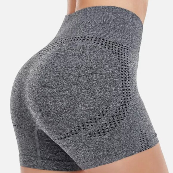 AHLW Seamless Workout Shorts for Women High Waist Tummy XS, Light Green - Picture 2 of 4